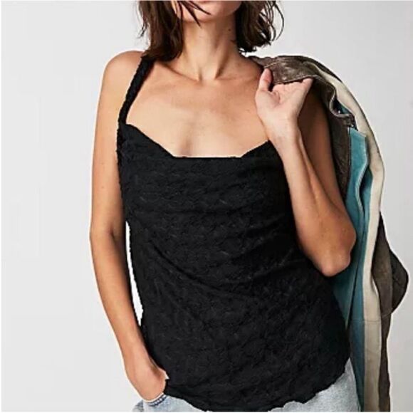 FREE PEOPLE NWT Mykonos Tank in Black Size Large - Picture 2 of 7